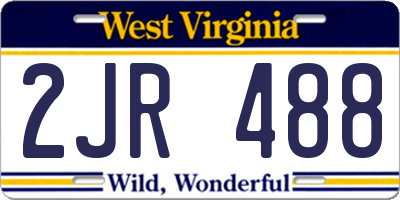 WV license plate 2JR488