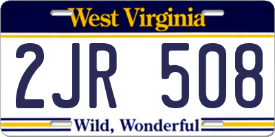 WV license plate 2JR508