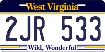 WV license plate 2JR533
