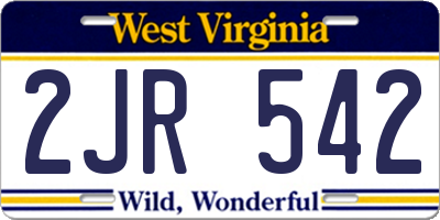WV license plate 2JR542