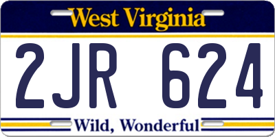 WV license plate 2JR624