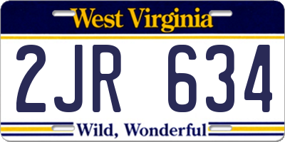 WV license plate 2JR634