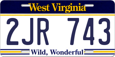 WV license plate 2JR743