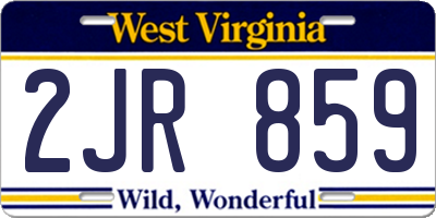 WV license plate 2JR859