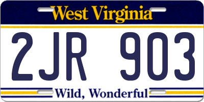 WV license plate 2JR903