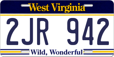 WV license plate 2JR942