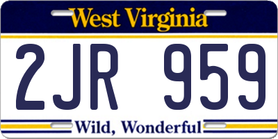 WV license plate 2JR959