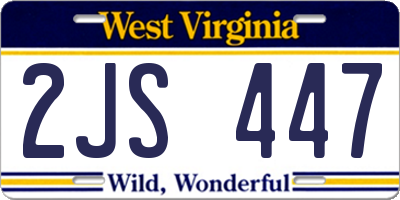 WV license plate 2JS447