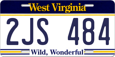 WV license plate 2JS484