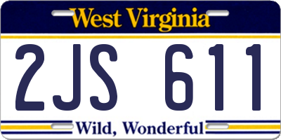WV license plate 2JS611