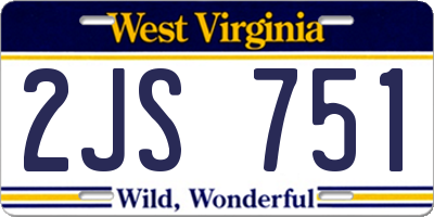 WV license plate 2JS751
