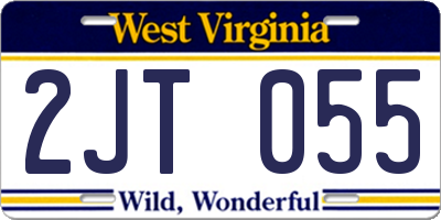 WV license plate 2JT055