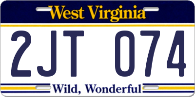 WV license plate 2JT074