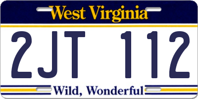 WV license plate 2JT112
