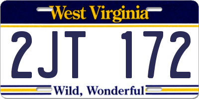WV license plate 2JT172