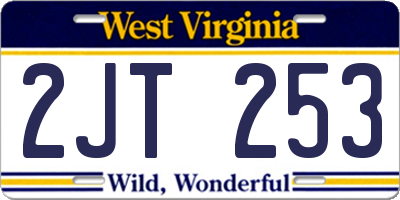 WV license plate 2JT253