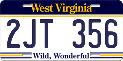 WV license plate 2JT356