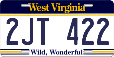 WV license plate 2JT422