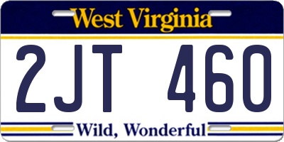 WV license plate 2JT460