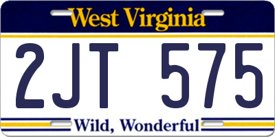 WV license plate 2JT575