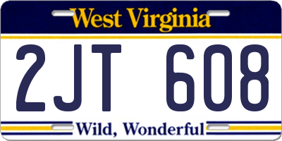 WV license plate 2JT608