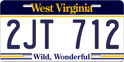 WV license plate 2JT712