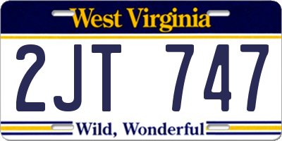 WV license plate 2JT747