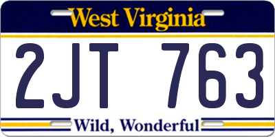 WV license plate 2JT763