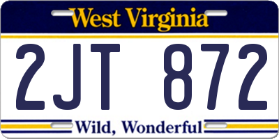 WV license plate 2JT872