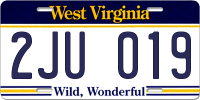 WV license plate 2JU019