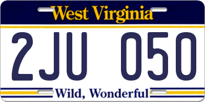WV license plate 2JU050