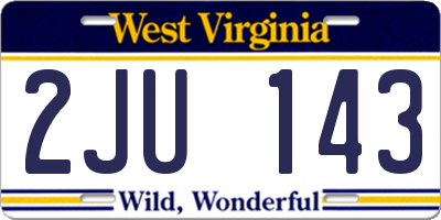 WV license plate 2JU143