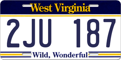 WV license plate 2JU187