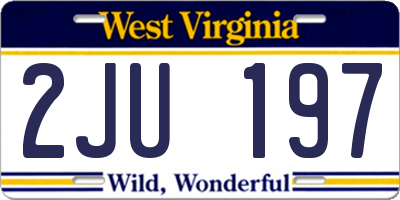WV license plate 2JU197