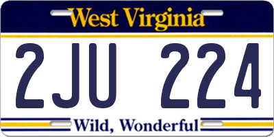 WV license plate 2JU224