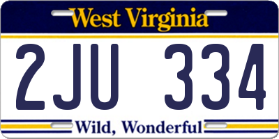 WV license plate 2JU334