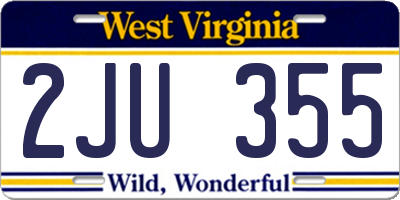 WV license plate 2JU355