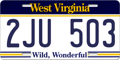 WV license plate 2JU503