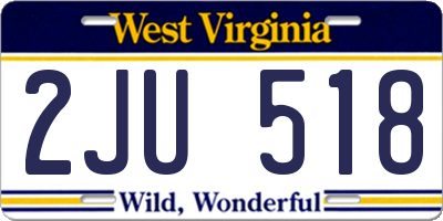 WV license plate 2JU518