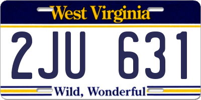 WV license plate 2JU631