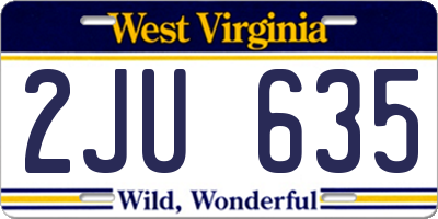 WV license plate 2JU635
