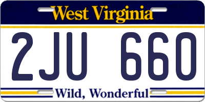 WV license plate 2JU660