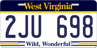 WV license plate 2JU698