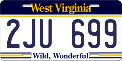 WV license plate 2JU699