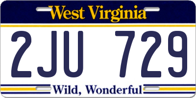 WV license plate 2JU729
