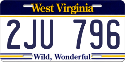WV license plate 2JU796
