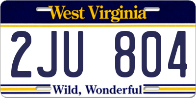 WV license plate 2JU804