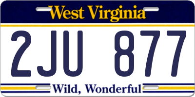 WV license plate 2JU877