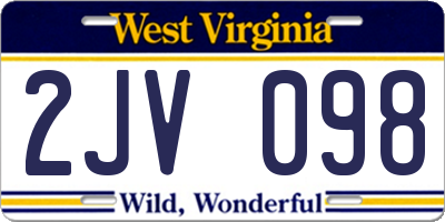 WV license plate 2JV098