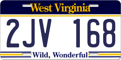 WV license plate 2JV168